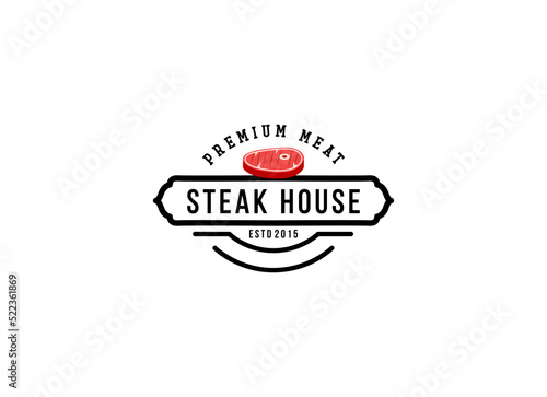 Fresh meat logo design premium vector. Steak House Logo design template