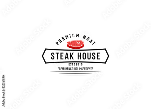 Fresh meat logo design premium vector. Steak House Logo design template