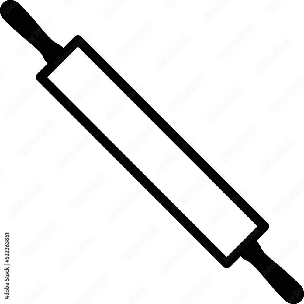 Rolling pin or roller line art vector icon for cooking apps and websites Rolling pin or roller line art vector icon for cooking apps and websites