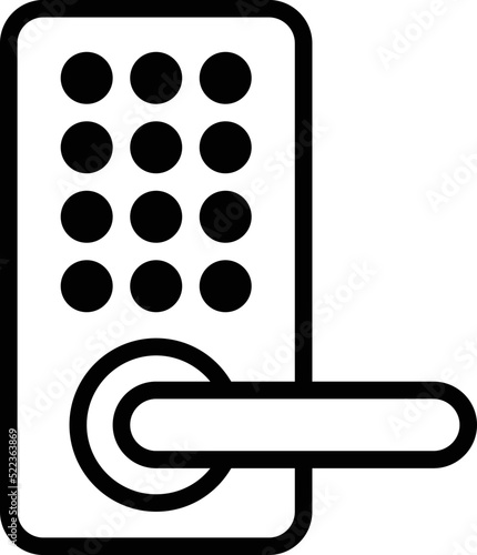 Smart lock with keypad line art vector icon for apps and websites