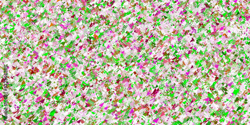 Light pink, green vector background with polygonal forms.