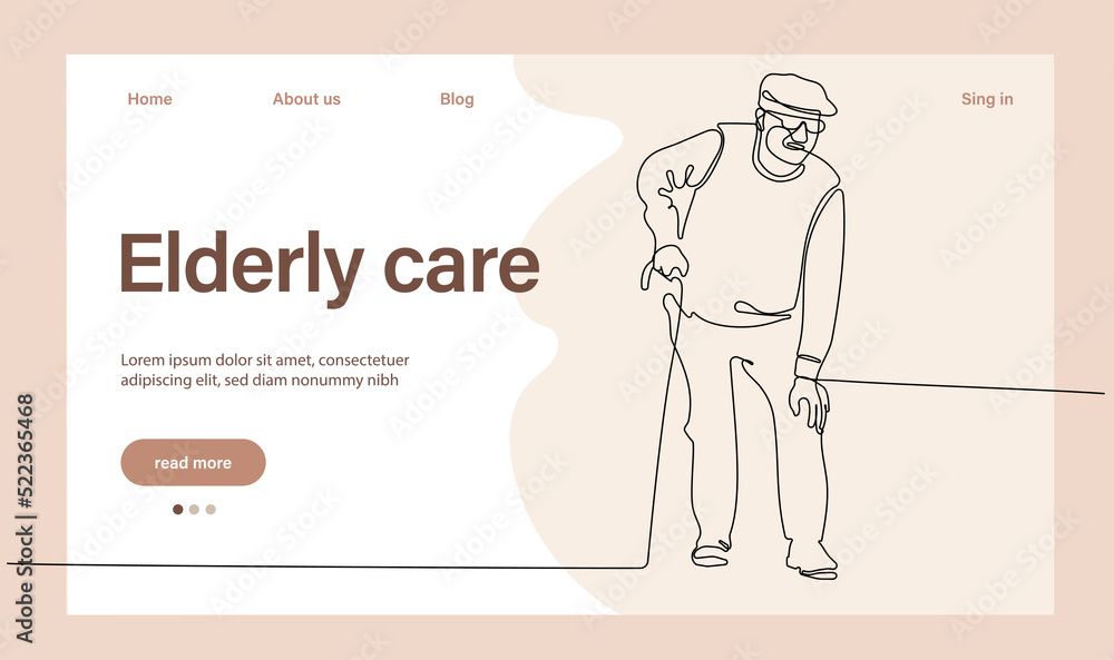 Programs for Seniors Landing Page Template. Elderly Health Care. Elderly care. Cartoon People Vector Illustration. Programs for Seniors Landing Page Template. Elderly Health Care. Elderly care. Cartoon People Vector Illustration.