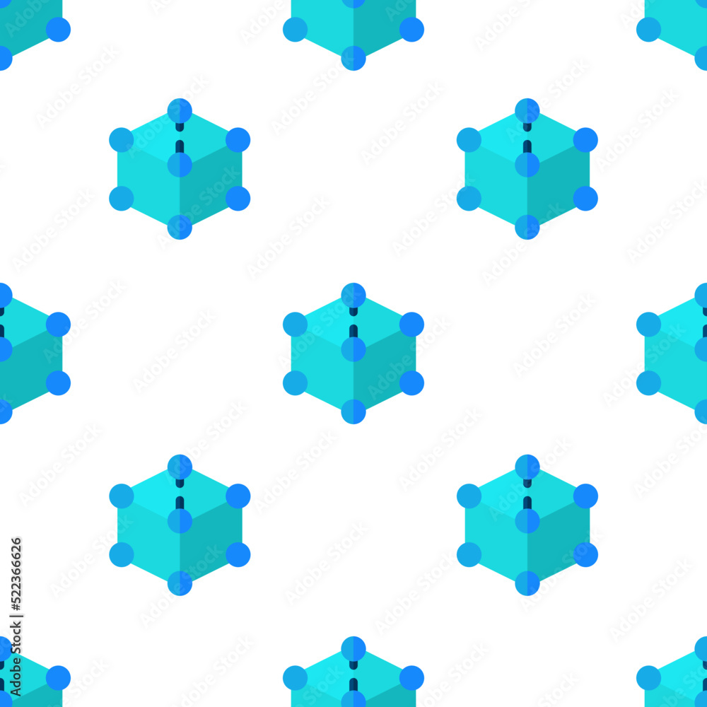 Naklejka premium Single cube pattern. cube concept. flat trendy Vector seamless Pattern, background, wallpaper
