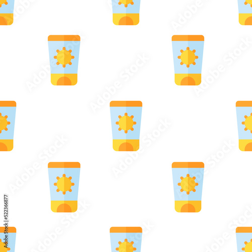 Single sun cream pattern. sun cream concept. flat trendy Vector seamless Pattern, background, wallpaper