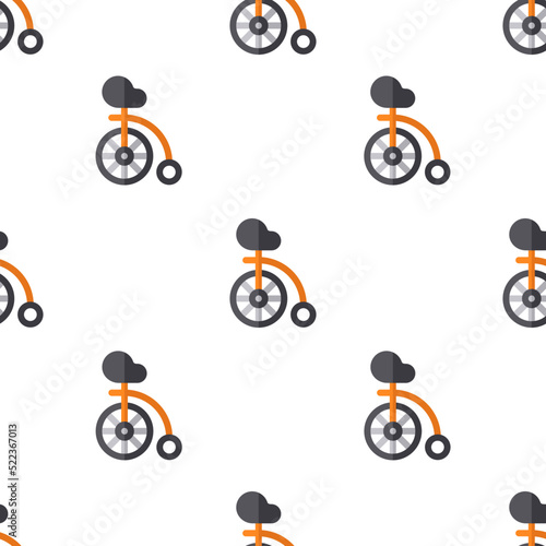 Single unicycle pattern. unicycle concept. flat trendy Vector seamless Pattern, background, wallpaper