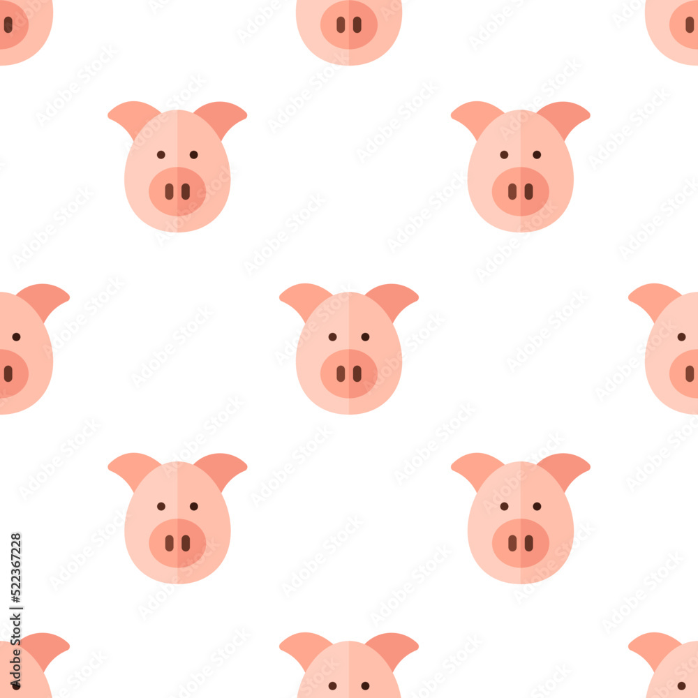 Single pig pattern. pig concept. flat trendy Vector seamless Pattern, background, wallpaper Single pig pattern. pig concept. flat trendy Vector seamless Pattern, background, wallpaper