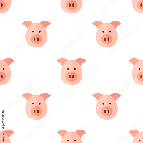 Single pig pattern. pig concept. flat trendy Vector seamless Pattern, background, wallpaper