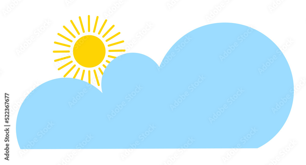 Cloud and sun - weather forecast icon, seasons clouds Cloud and sun - weather forecast icon, seasons clouds