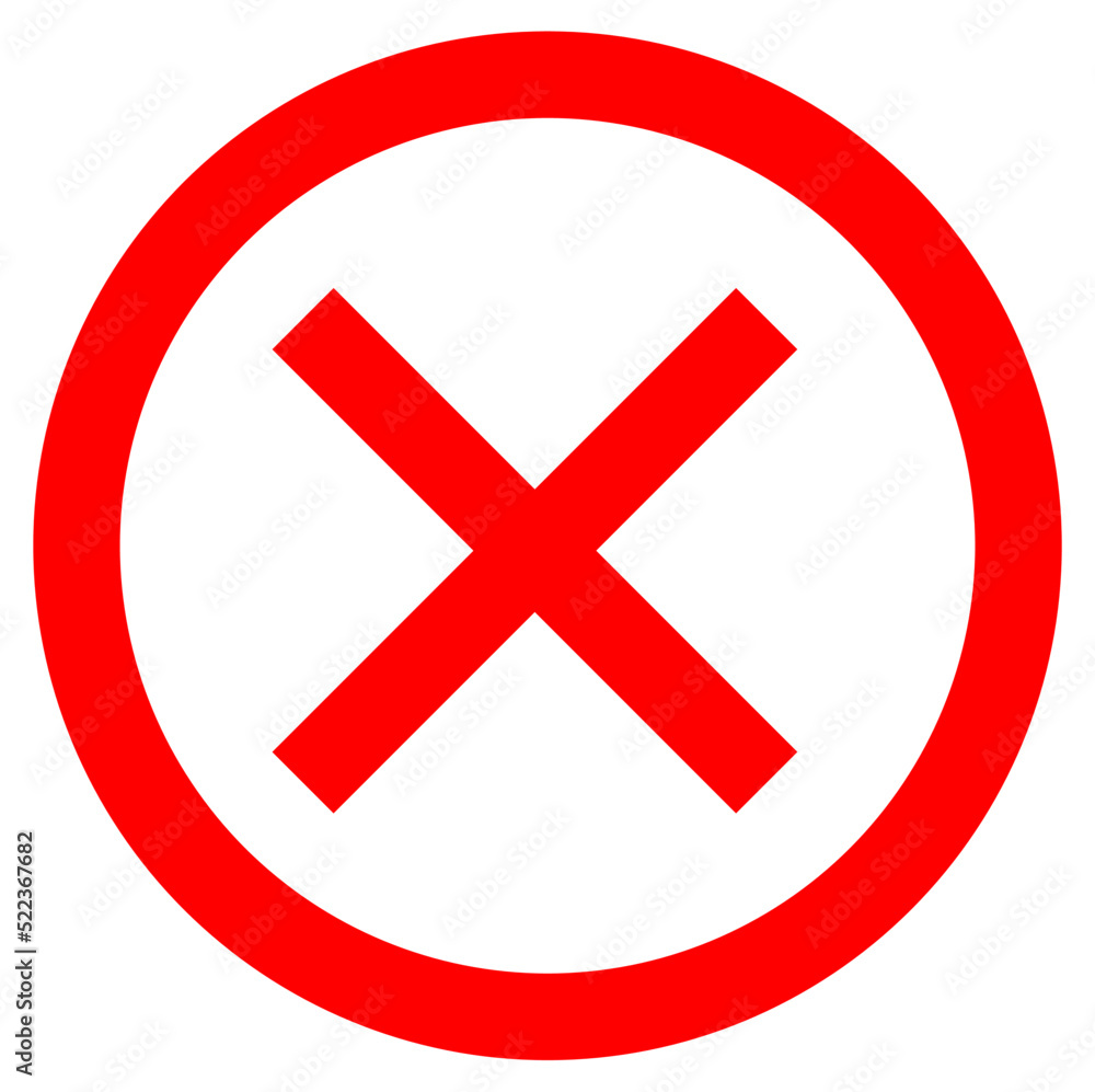 Delete icon - no sign, close symbol vector, cancel, wrong and reject illustration Delete icon - no sign, close symbol vector, cancel, wrong and reject illustration