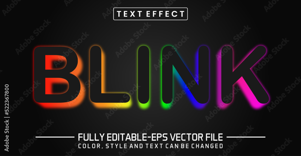 Blink editable text effect, neon text style Blink editable text effect, neon text style