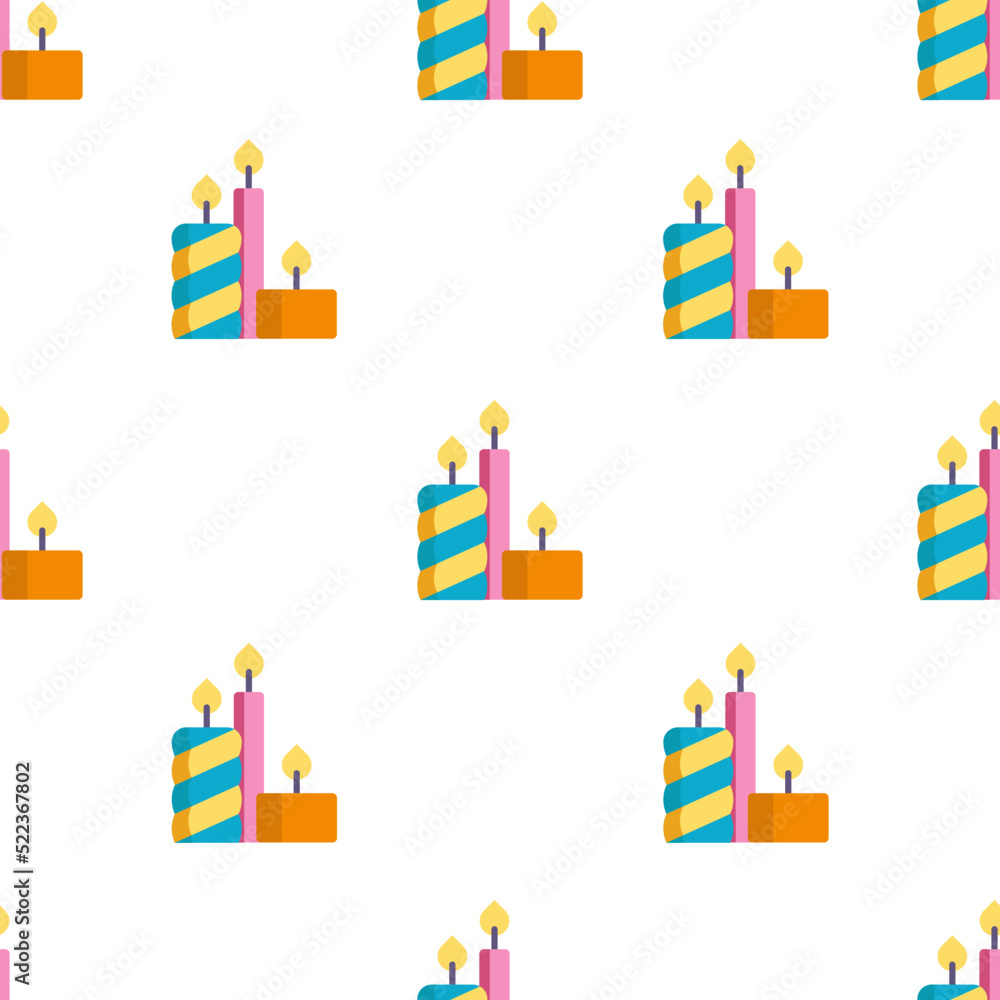Fototapeta premium Single candles pattern. candles concept. flat trendy Vector seamless Pattern, background, wallpaper