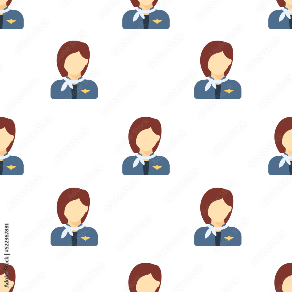 Single stewardess pattern. stewardess concept. flat trendy Vector seamless Pattern, background, wallpaper Single stewardess pattern. stewardess concept. flat trendy Vector seamless Pattern, background, wallpaper
