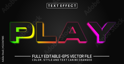 Play editable text effect, neon text style