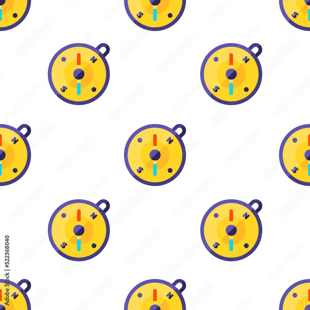 Naklejka premium Single compass pattern. compass concept. flat trendy Vector seamless Pattern, background, wallpaper