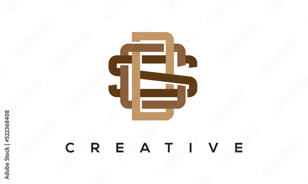 initial DCS, SCD letters monogram, three letters creative modern ...