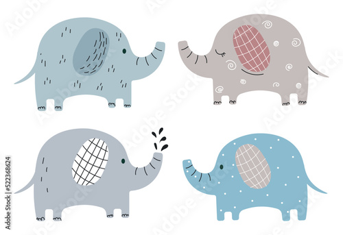 Set of elephants