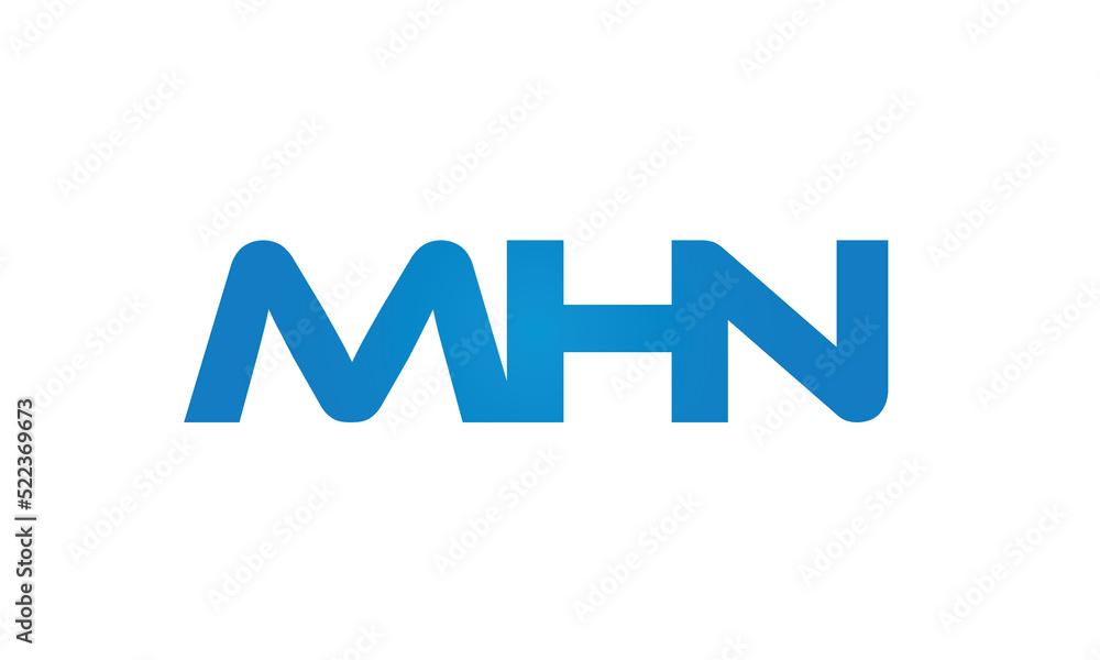 initial MHN creative modern lettermark logo design, linked typography monogram icon vector illustration initial MHN creative modern lettermark logo design, linked typography monogram icon vector illustration