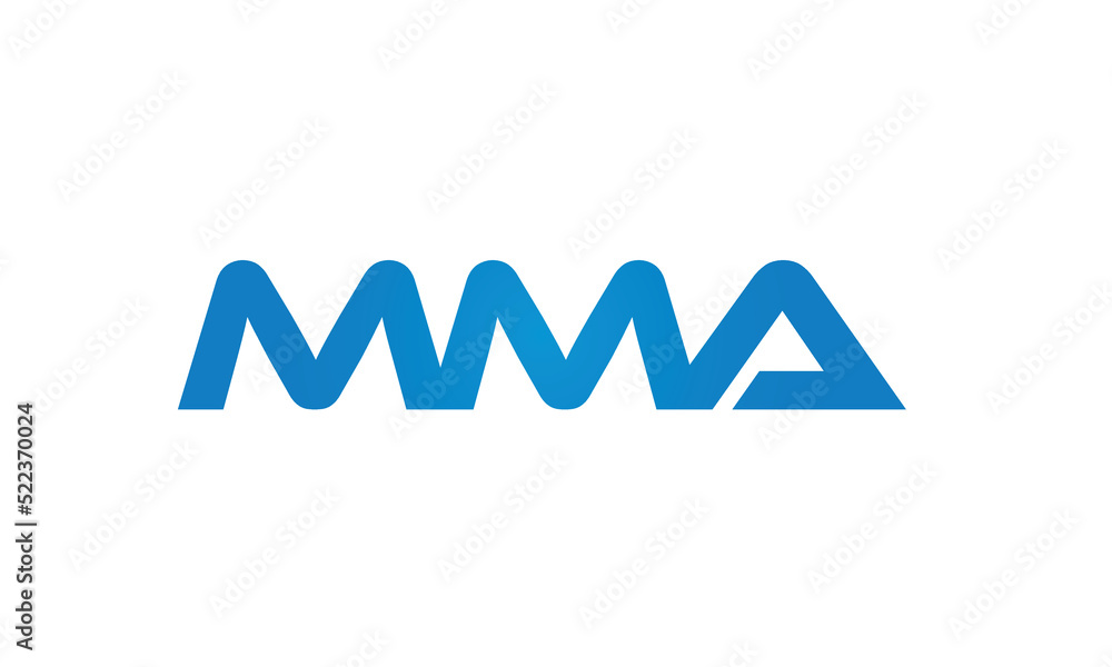 initial MMA creative modern lettermark logo design, linked typography monogram icon vector illustration initial MMA creative modern lettermark logo design, linked typography monogram icon vector illustration
