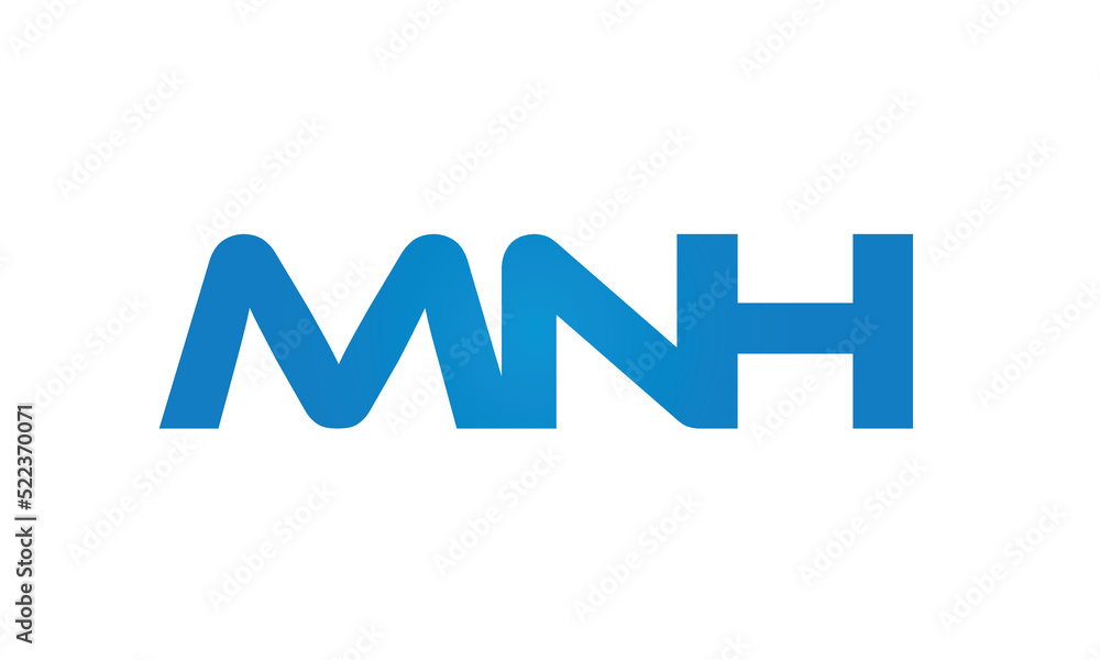 initial MNH creative modern lettermark logo design, linked typography monogram icon vector illustration