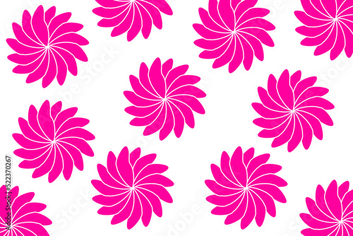 pink floral hawaiian flower pinwheel retro pattern swirl fabric design backdrop style textile background illustration fun fashion