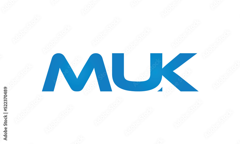 initial MUK creative modern lettermark logo design, linked typography monogram icon vector illustration initial MUK creative modern lettermark logo design, linked typography monogram icon vector illustration