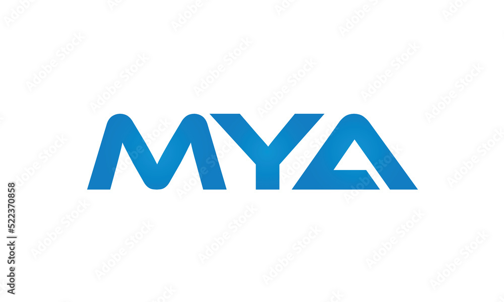 initial MYA creative modern lettermark logo design, linked typography monogram icon vector illustration initial MYA creative modern lettermark logo design, linked typography monogram icon vector illustration