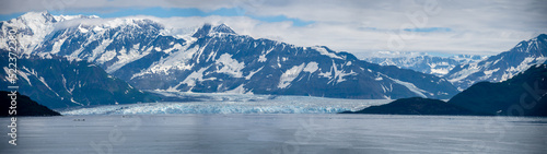 View of the famous Hubbard Glacier in Alaska. The Hubbar Glaicier is the largest tide water glacier in north america and a populare destination fro cruise ships.