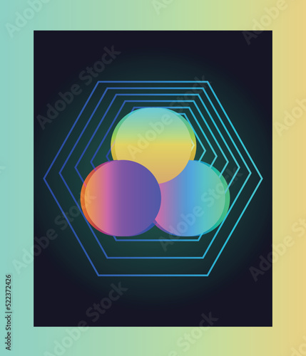 Neon abstract grid