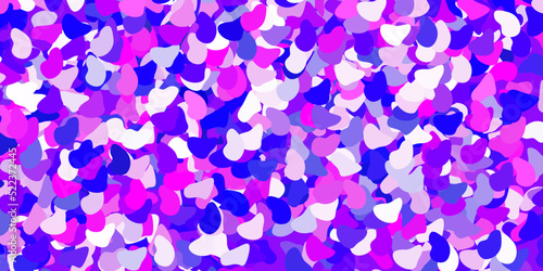 Light purple, pink vector background with random forms.