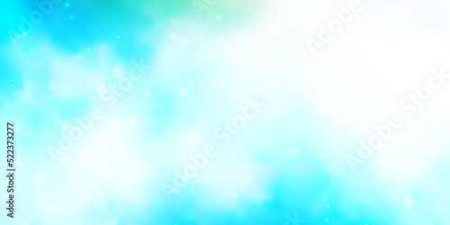 Light Blue, Green vector template with neon stars. © Guskova
