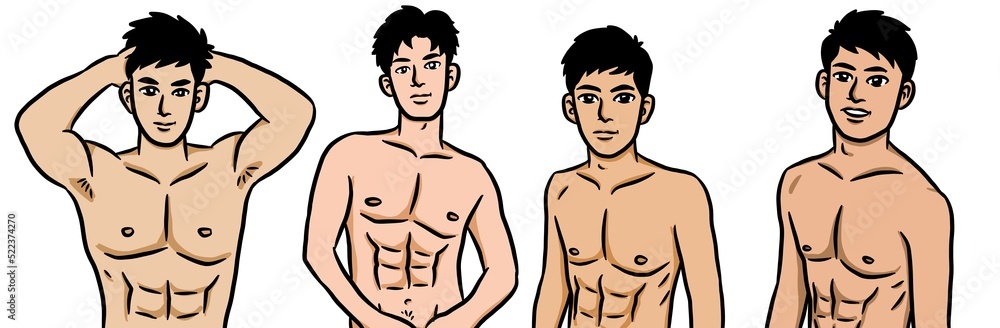 Fototapeta premium cute man cartoon on white background