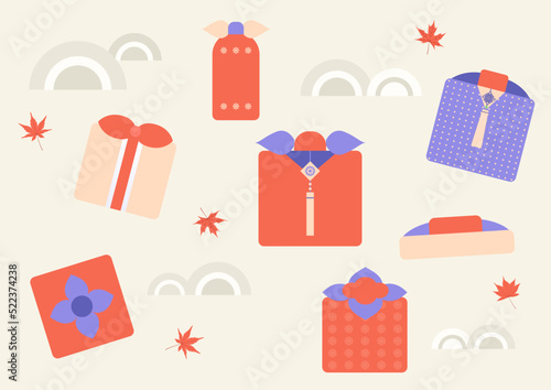 Vector illustration of a Korean holiday gift.