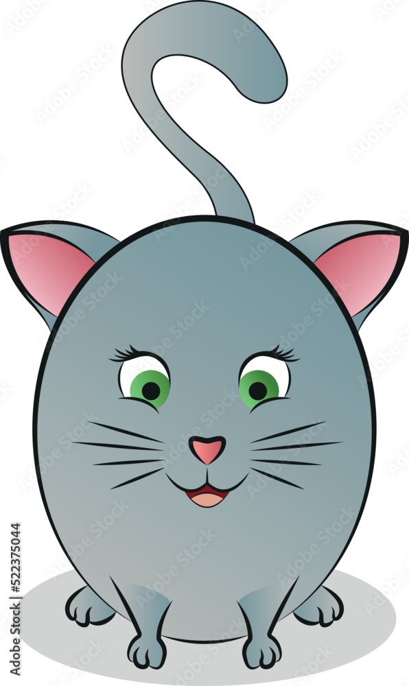 Abstract sticker images of a rounded cute cat. Abstract sticker images of a rounded cute cat.