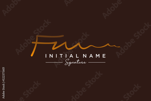 Initial FM signature logo template vector. Hand drawn Calligraphy lettering Vector illustration.