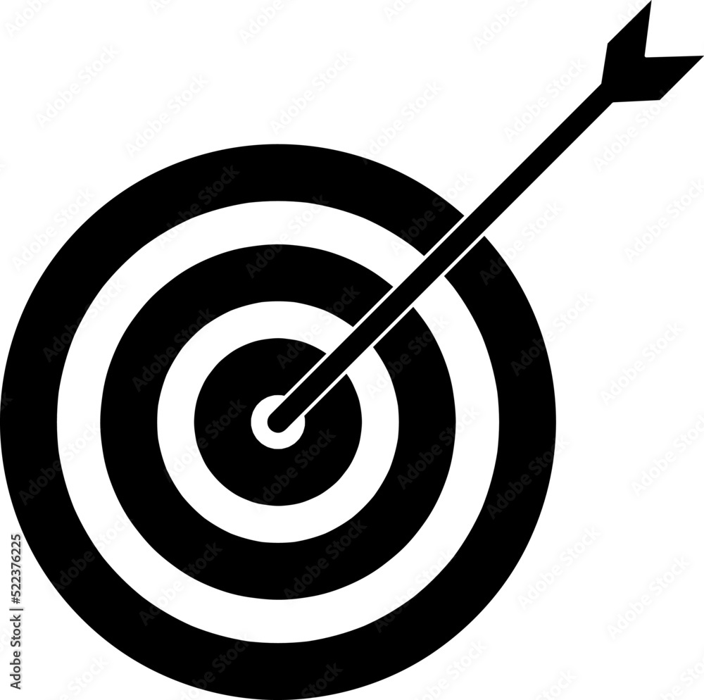 Target with Arrow Symbol Icon Vector Design Illustration on white Target with Arrow Symbol Icon Vector Design Illustration on white