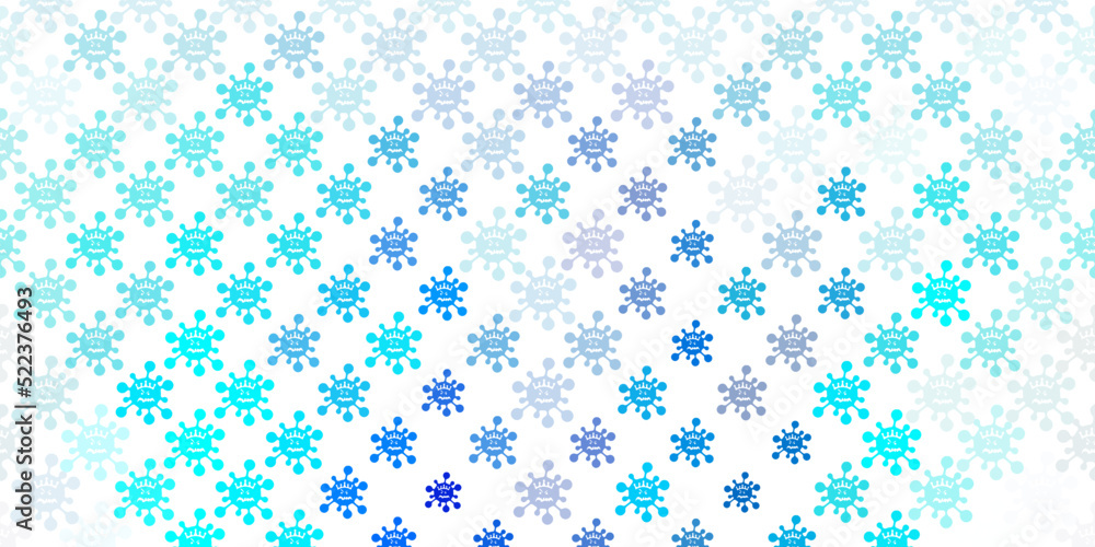 Light BLUE vector pattern with coronavirus elements. Light BLUE vector pattern with coronavirus elements.