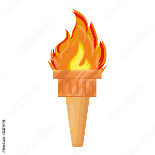 torch with fire vector illustration