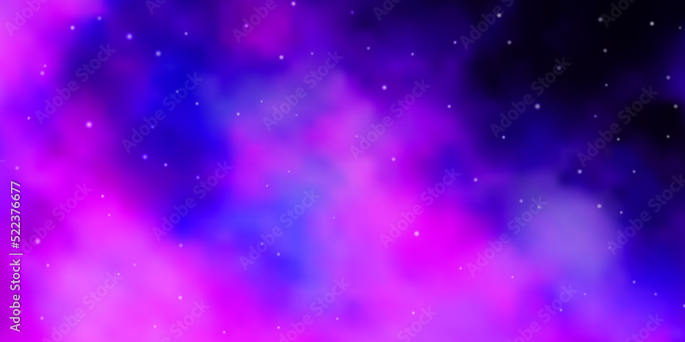 Light Purple, Pink vector background with small and big stars.