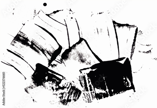 Papier peint Accidental slip of black ink, Mixing ink on canvas, To be used on: digital art, posters, album covers, banners, cards