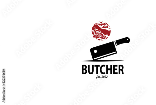 butcher  and beef logo design vector element