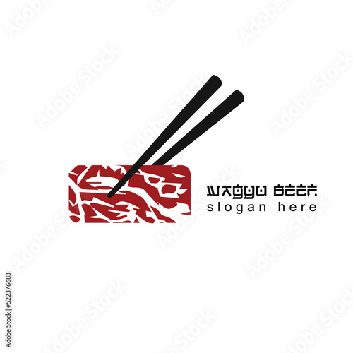 wagyu beef japan logo design vector for business restaurant japan