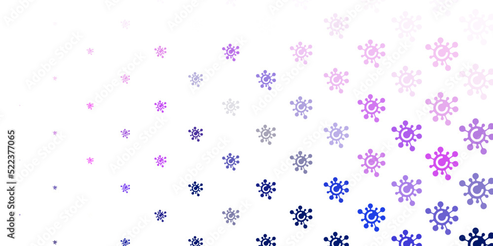 Light Pink, Blue vector texture with disease symbols.