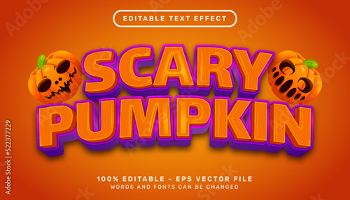 scary pumpkin 3d text effect and editable text effect