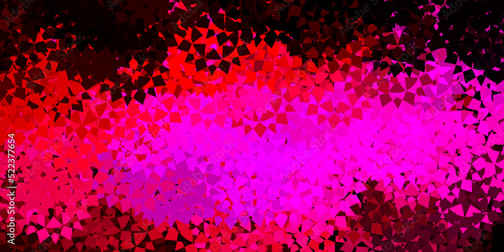 Dark pink vector backdrop with triangles, lines.