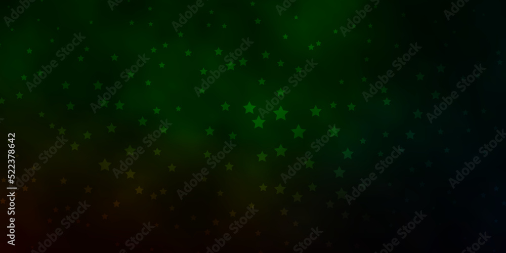 Dark Green vector template with neon stars. Dark Green vector template with neon stars.