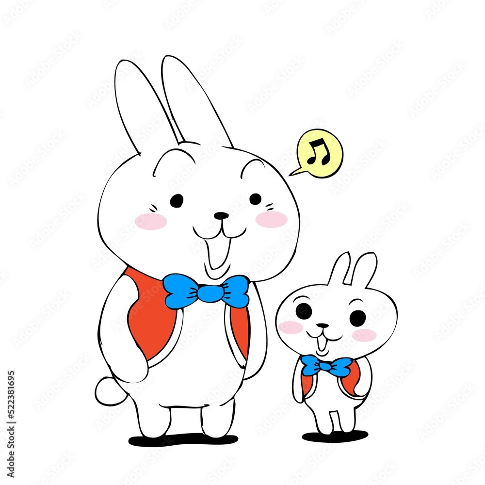 Obraz premium Two rabbits on Easter