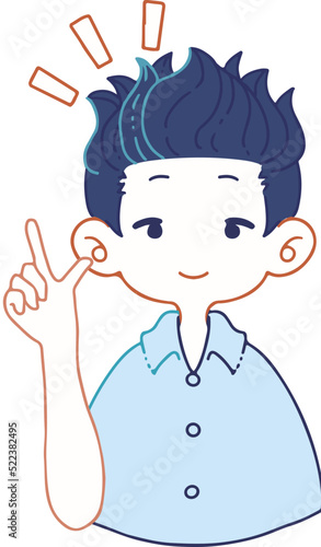 アイデアを提案する男の子のイラスト