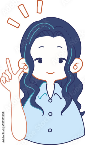 アイデアを提案する女の子のイラスト