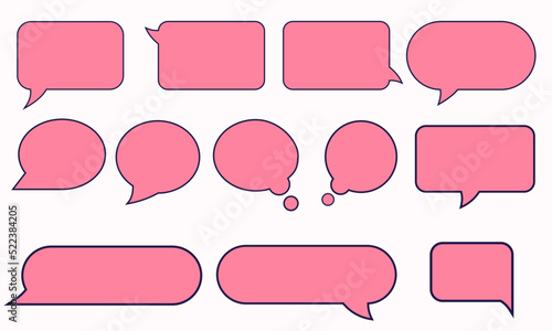 cartoon chat box dialog chat bubble box pink chat box