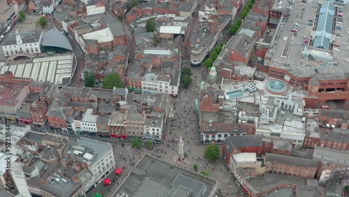 Stationary drone shot over Leicester clock tower photo